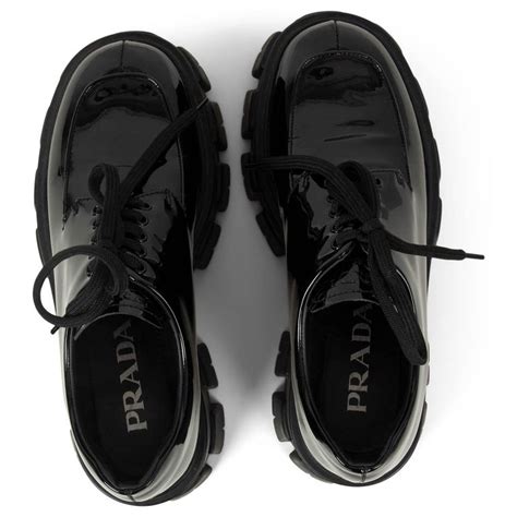 prada monolith patent leather derby shoes